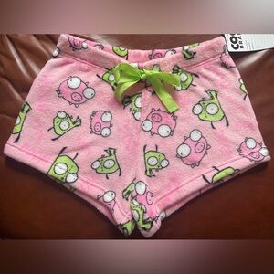 BNWT! Nickelodeon, Invader Zim 😻💖💚 Women’s, Plush Fleece, Pajama Shorts, SZ - M
